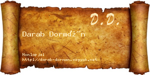Darab Dormán névjegykártya
